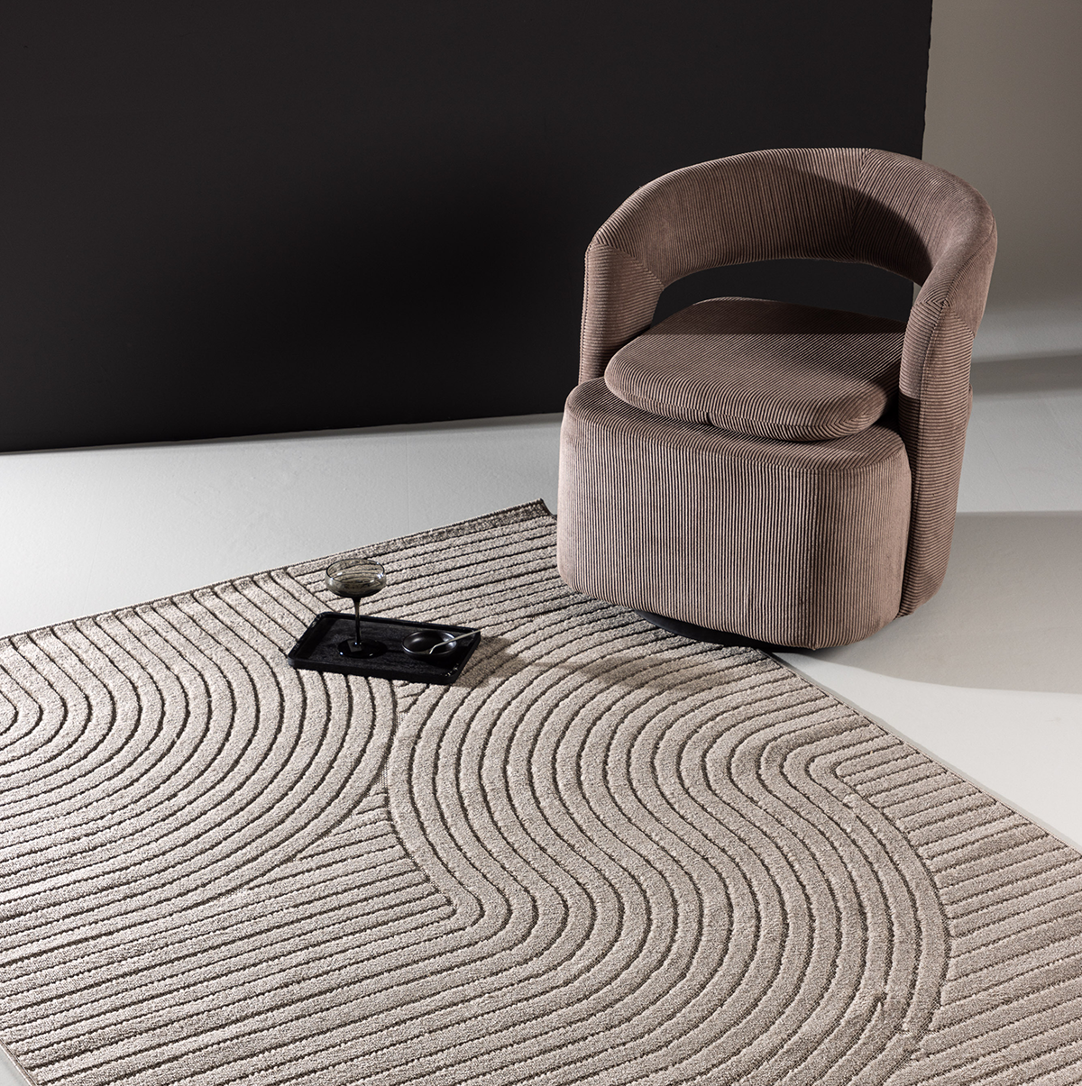 Vloerkleed Misha Bruin - 290 x 200 cm