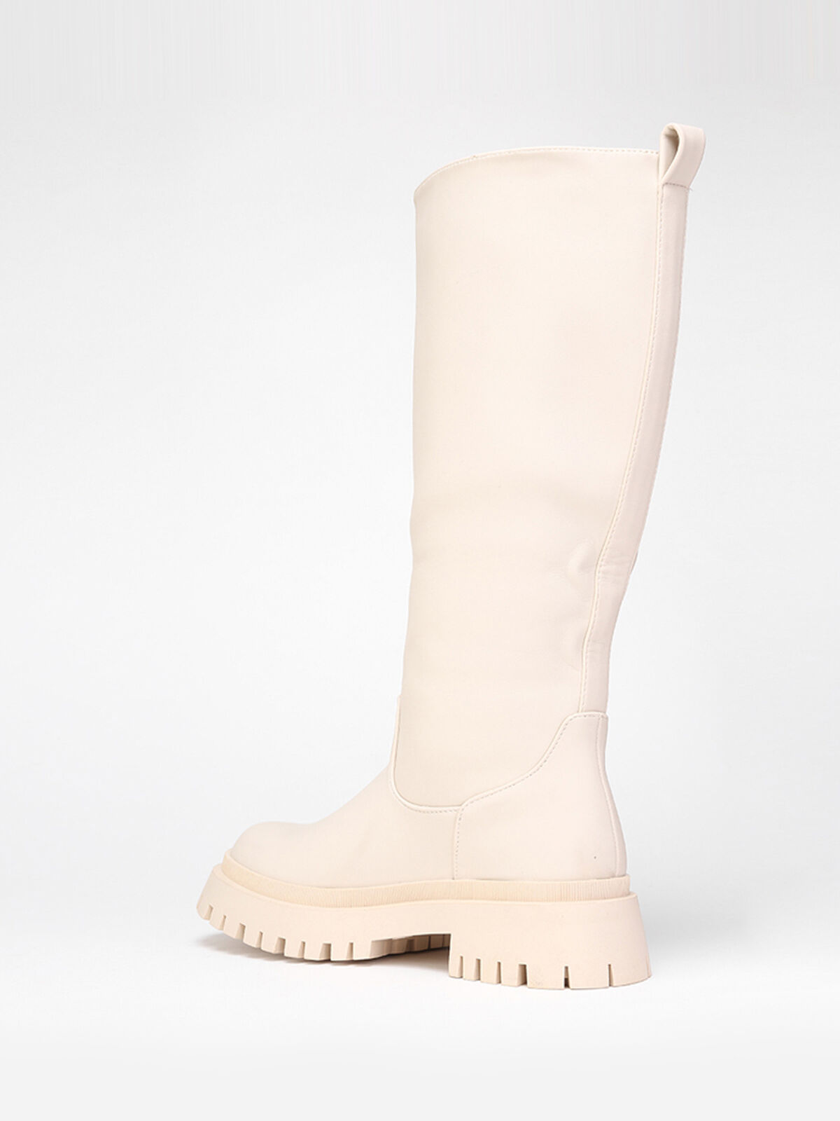 Bottes à semelle crantée- Beige