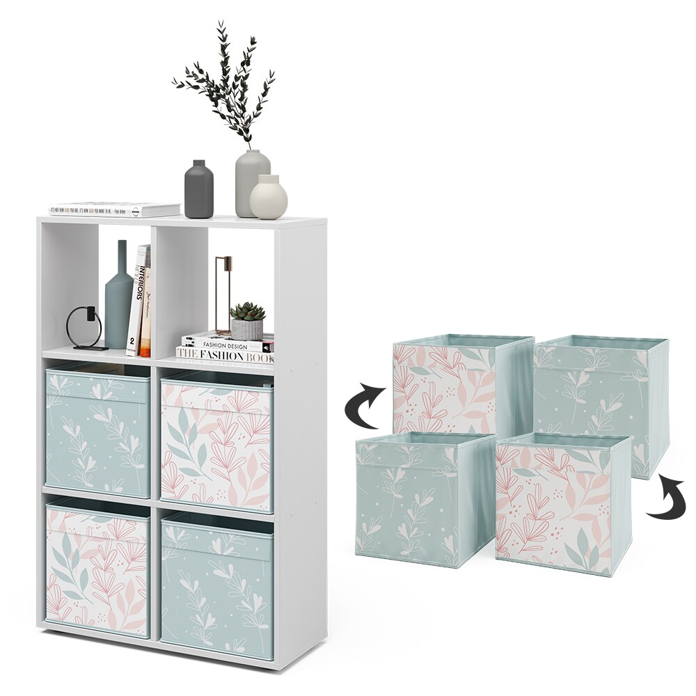 Vicco Raumteiler Würfelregal Standregal Weiß Faltbox Wohnzimmer Regal 70x110 cm modern Ablage 6 Fächer Dekoregal Ordnerregal Aufbewahrung