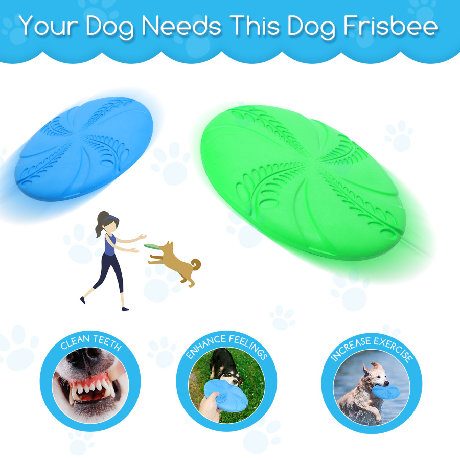 Frisbee para Cães Nobleza, 2 Unidades de Frisbee Interativo para Cães, Brinquedo de Disco Voador para Cães