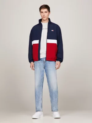 Jaqueta bomber essencial com blocos de cores e modelagem relaxada
