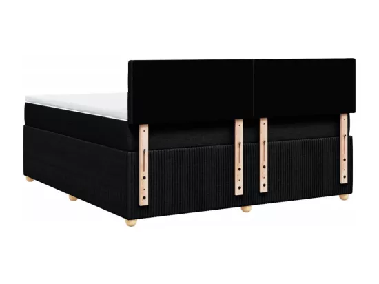Sommier à lattes de lit avec matelas Noir 180x200 cm Tissu