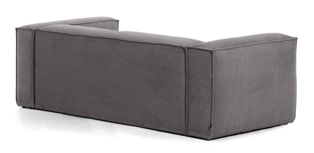 Kave Home Sofa 2-Sitzer BLOK Cord grau