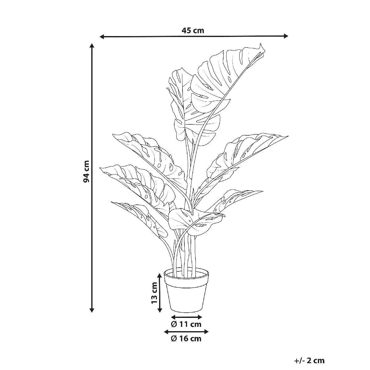 Beliani Plante Artificielle MONSTERA PLANT 94 cm