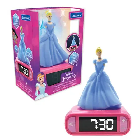 Waiky Disney Prinzessin Wecker mit 3D Nachtlicht-Figur