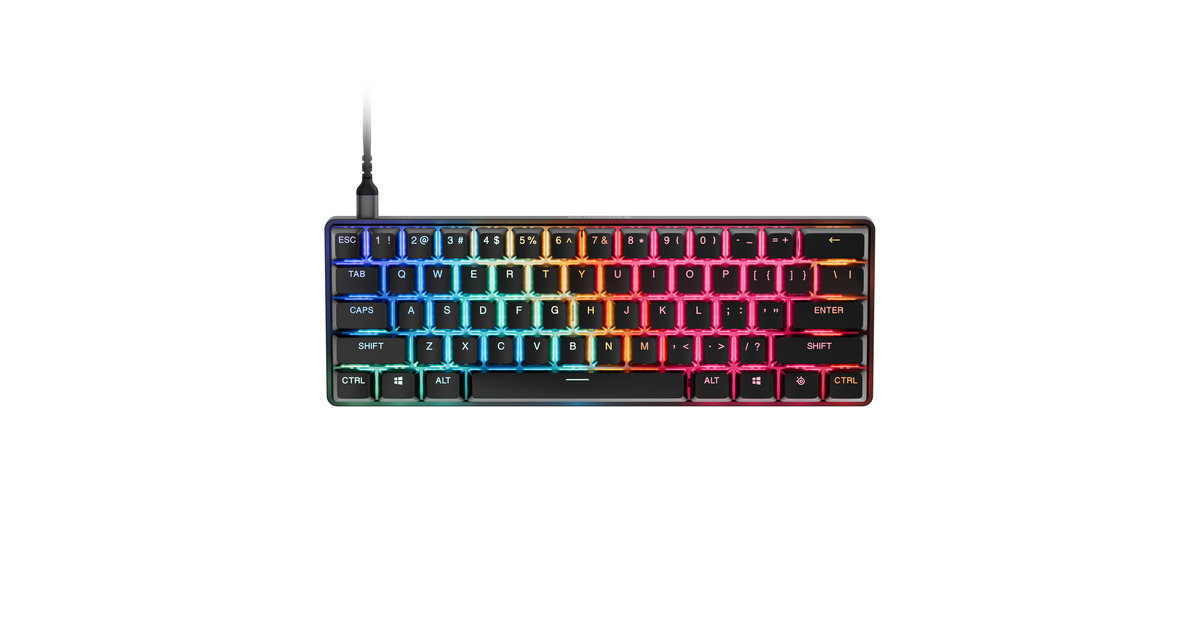SteelSeriesApex Pro Mini Gen 3, gaming toetsenbord  (Zwart, US lay-out, SteelSeries OmniPoint 3.0, 60%, RGB leds, Double Shot PBT Keycaps)
