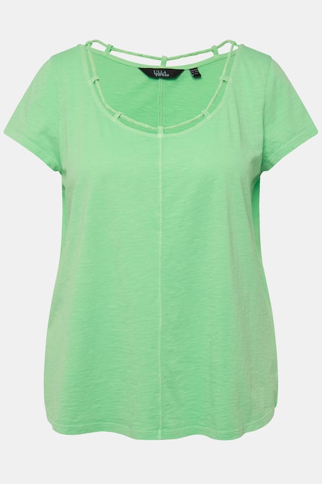 T-Shirt, Kordel, A-Linie, Rundhals, Halbarm