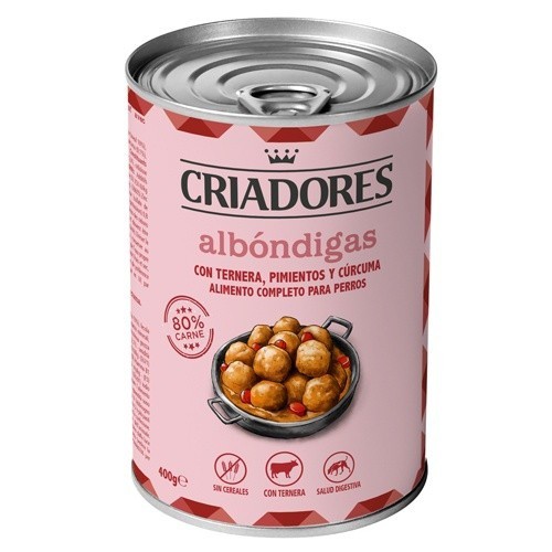 Almôndegas de carne bovina em lata para cães da marca Breeders.