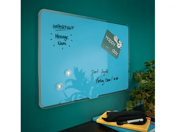 Whiteboard glastavle Leitz Cosy 80x60 cm blå magnetisk