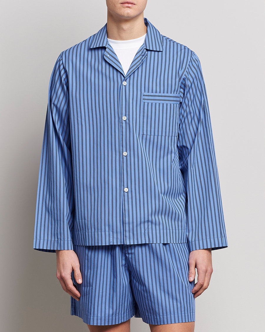 Tekla Poplin Pyjama Shirt Boro Stripes