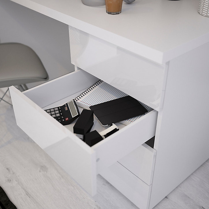Lot de 2 tiroirs blanc brillant GoodHome Atomia H. 18,5 x L. 49,7 x P. 50 cm