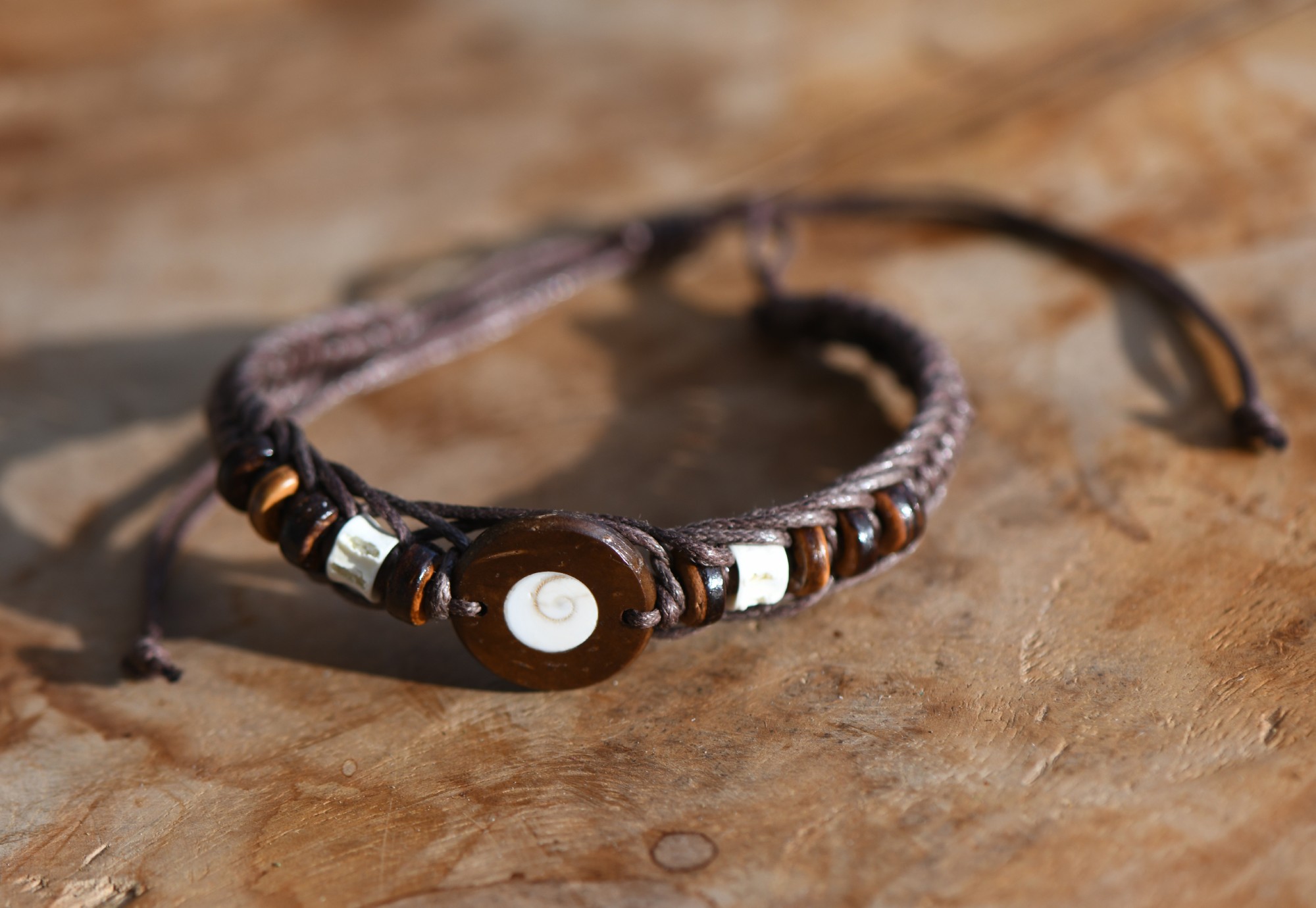 Armband 'Kokos/Muschel', braun, Ø 10 cm günstig bestellen