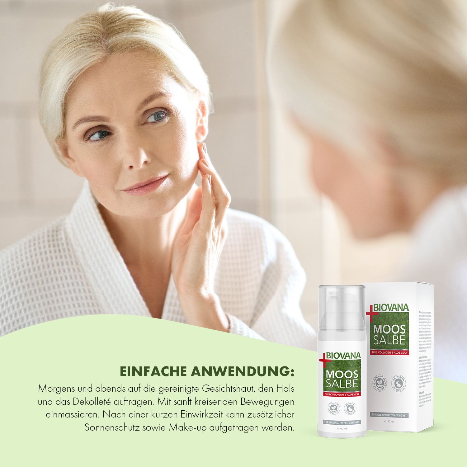 Biovana Moossalbe Plus mit Collagen, Coenzym Q10 & Aloe Vera
