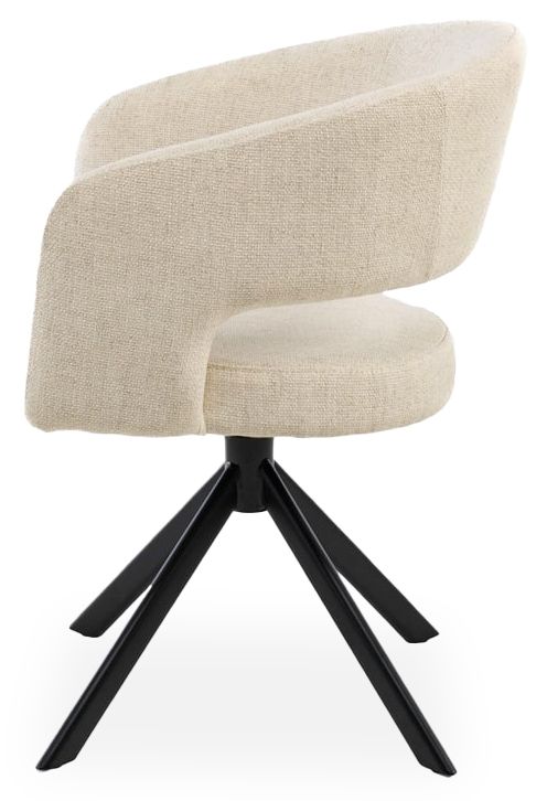 Eetkamerstoel Tyler Cream - zwart Ekoda B58 x D57 x H79 cm