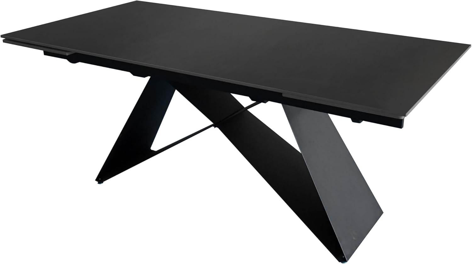 SAM Keramiktisch Mia | 180 x 90 cm | ausziehbar auf 260 cm | Farbe: dunkelgrau matt | Butterfly-Gestell Metall schwarz | pflegeleichter Esstisch/Esszimmertisch