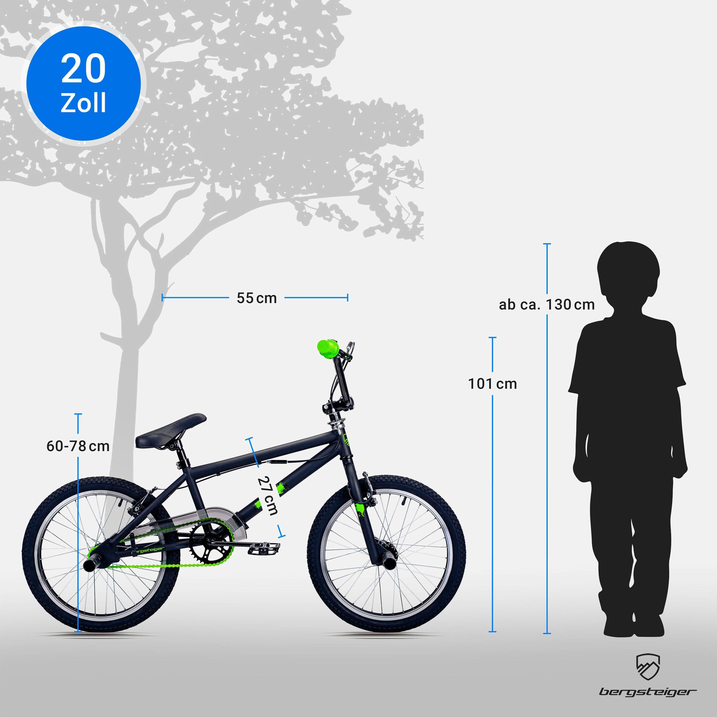 Bergsteiger BMX Ohio 20 Zoll | toxic green (matt)
