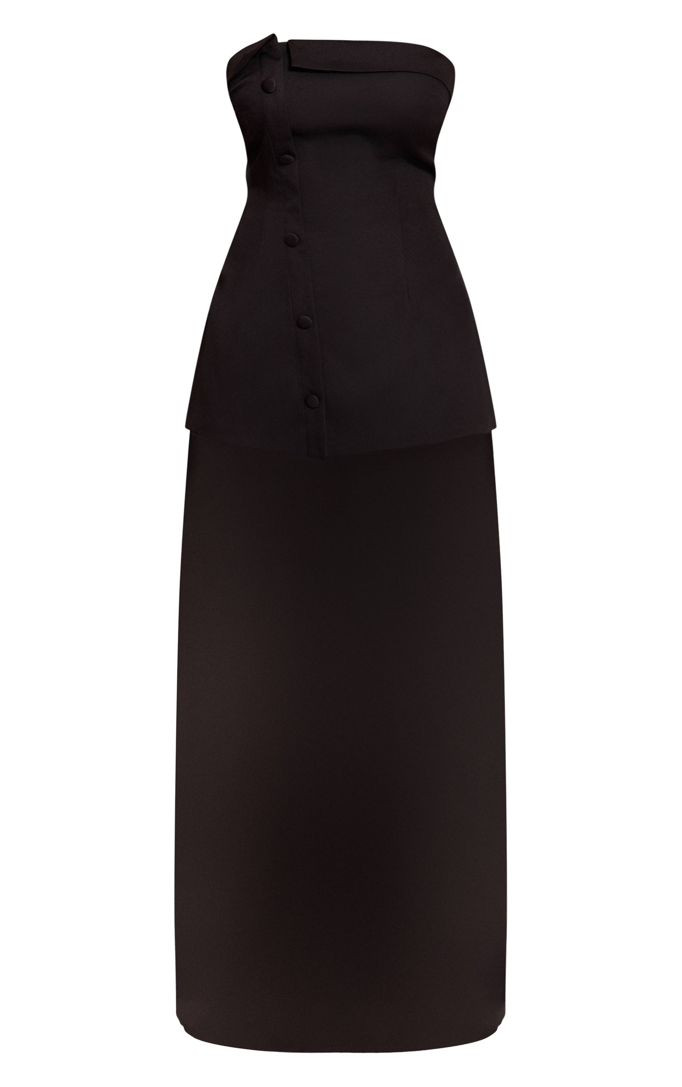 Noir Robe Maxi Bandeau Shape À Ourlet Transparent