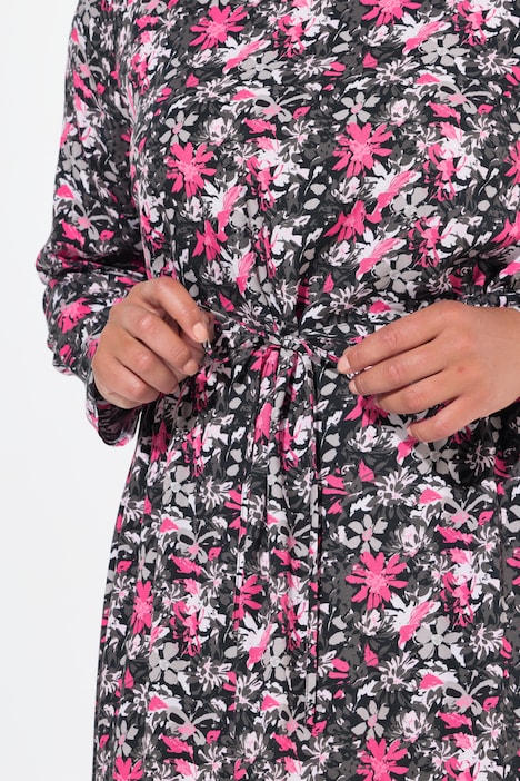 Maxikleid, A-Linie, Blumen-Camouflage Druck