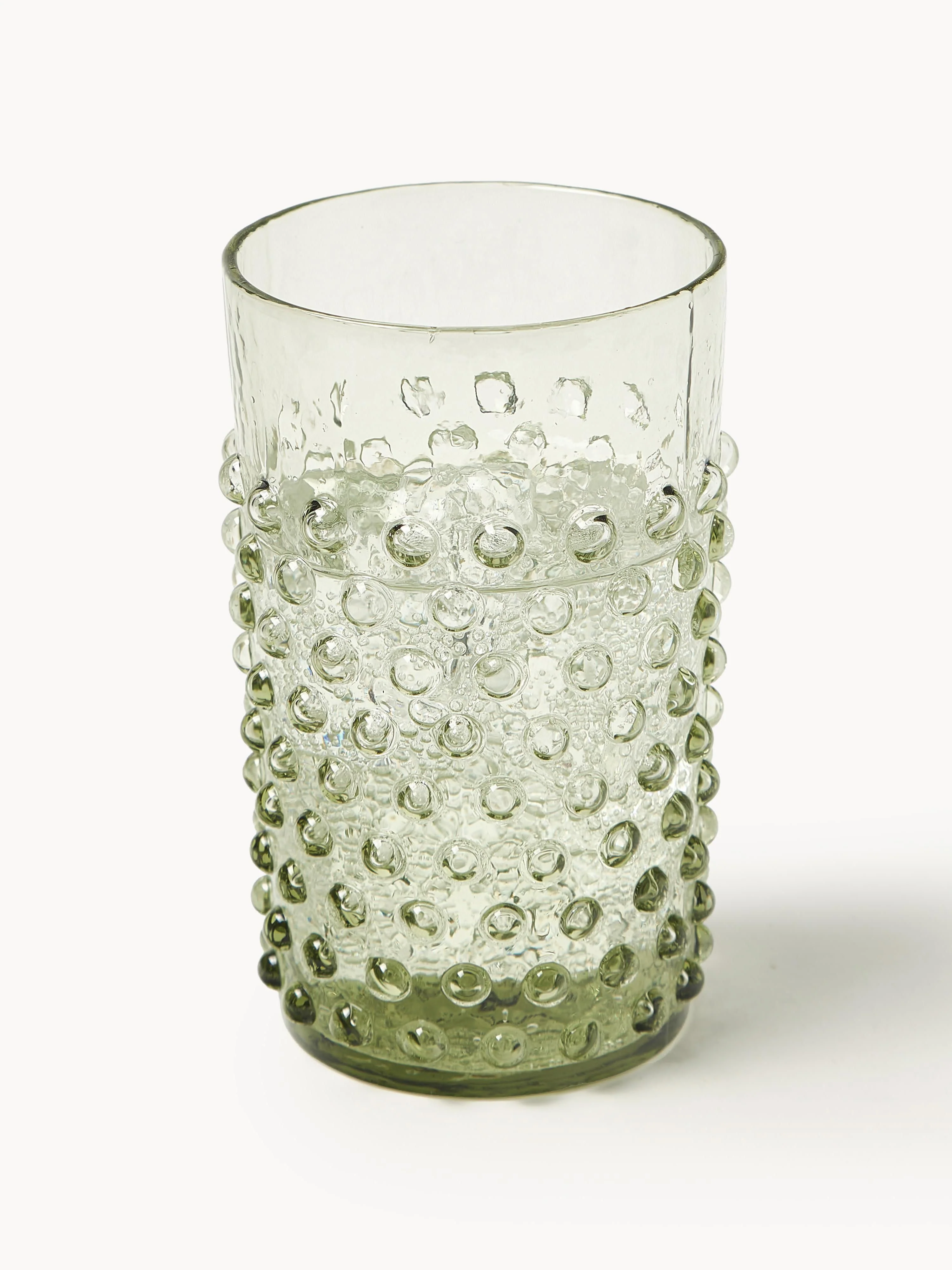 Mondgeblazen waterglazen Hobnail, 6 stuks