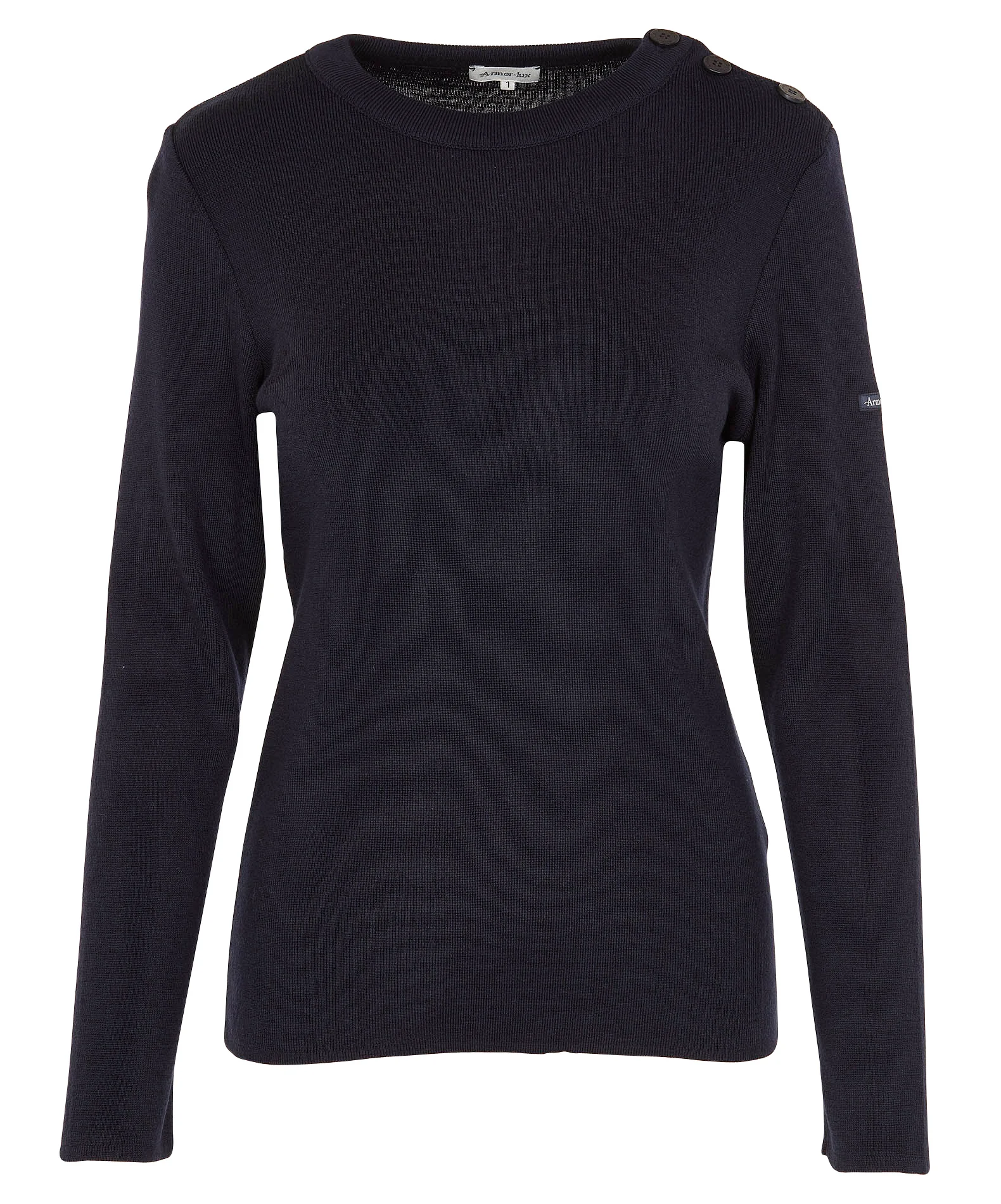 BRIAC - Pull col rond rayé en laine | Bleu