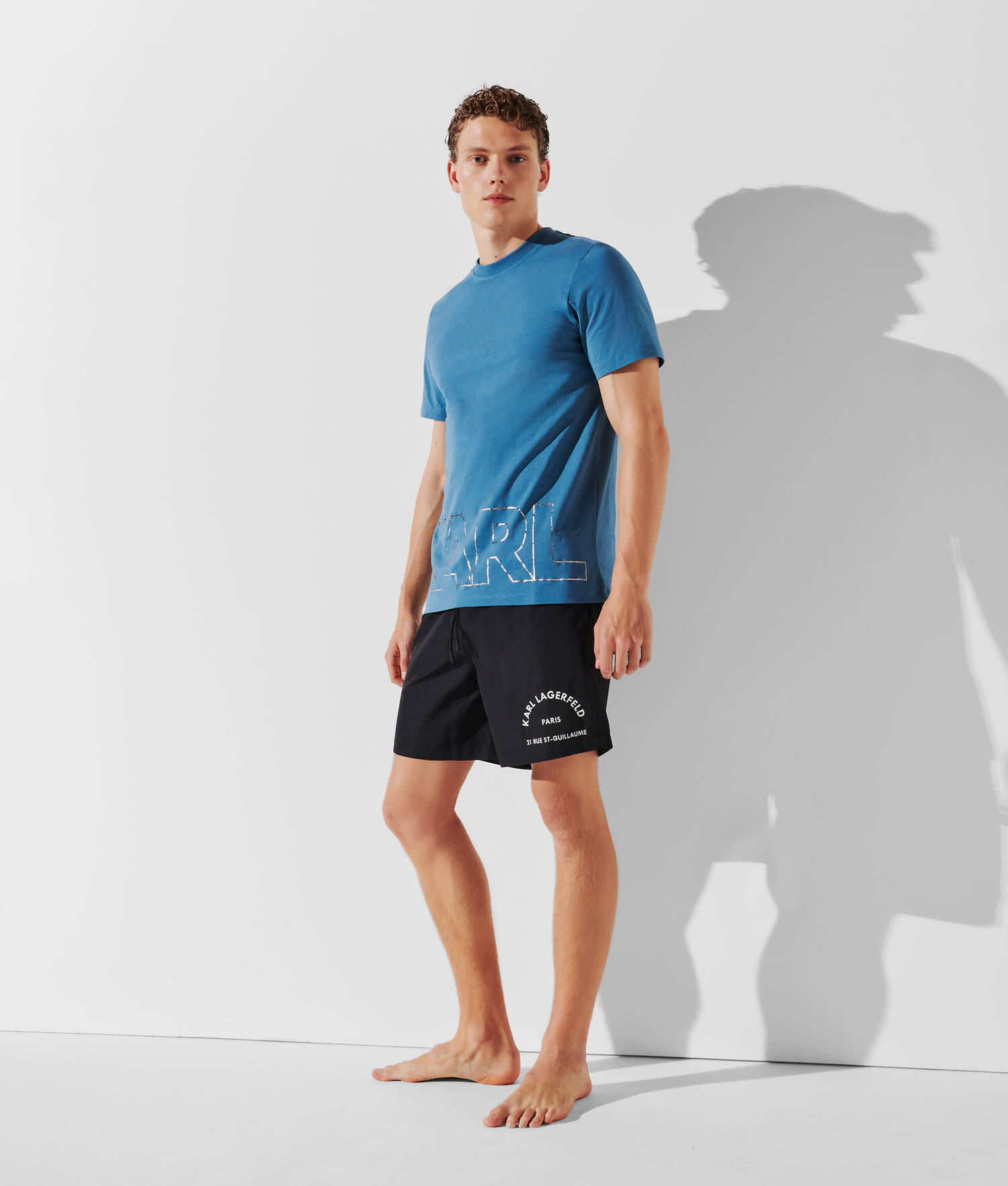 SHORT DE BAIN MI-LONG RUE ST-GUILLAUME - Noir