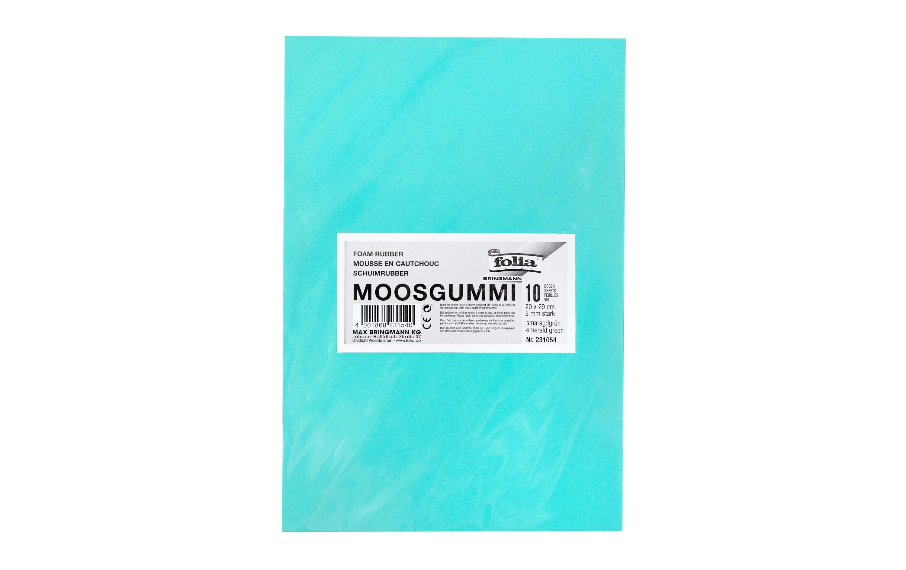 Moosgummi-Set 10 Stück, SmaragdgrünMoosgummi