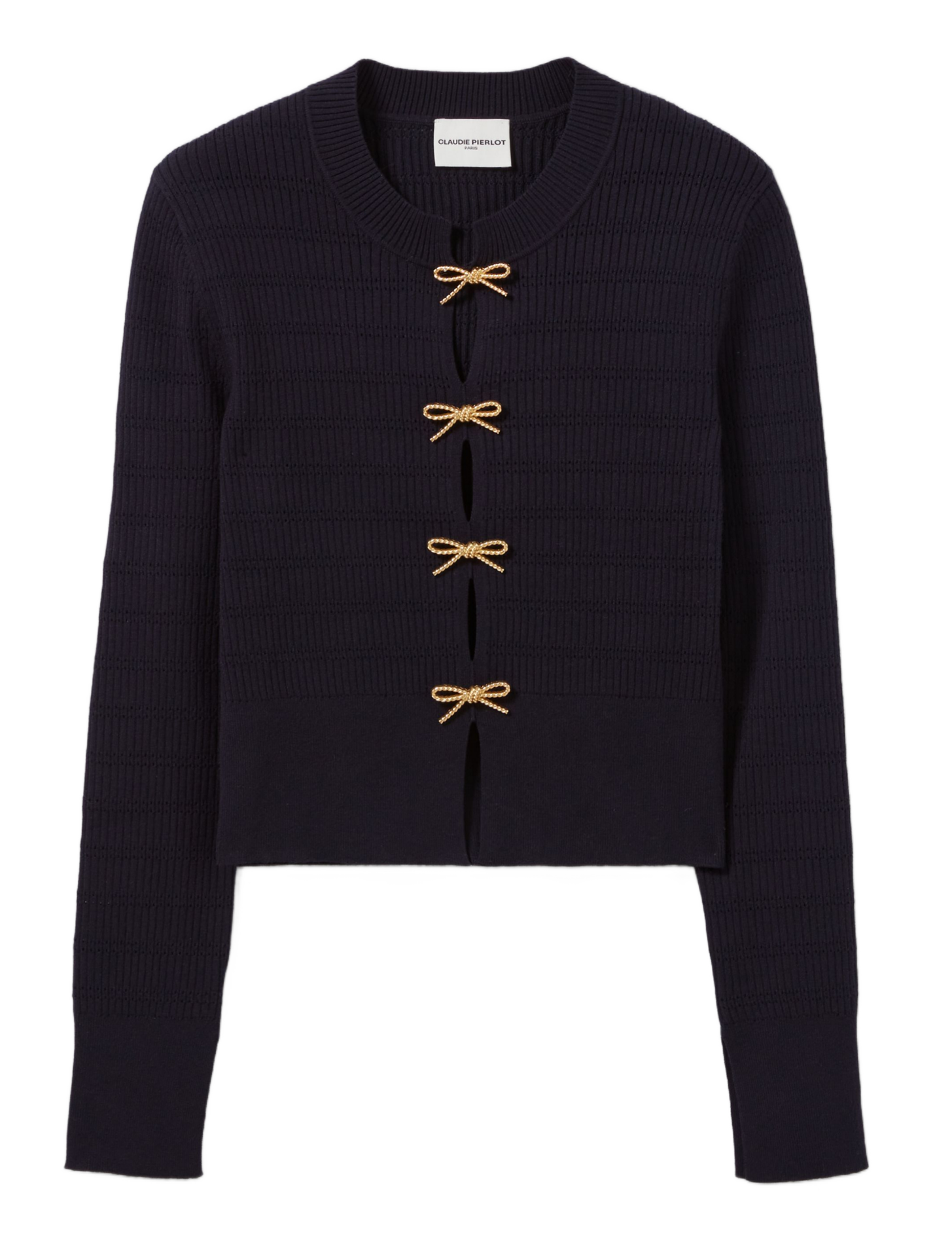 Gilet col rond| Bleu