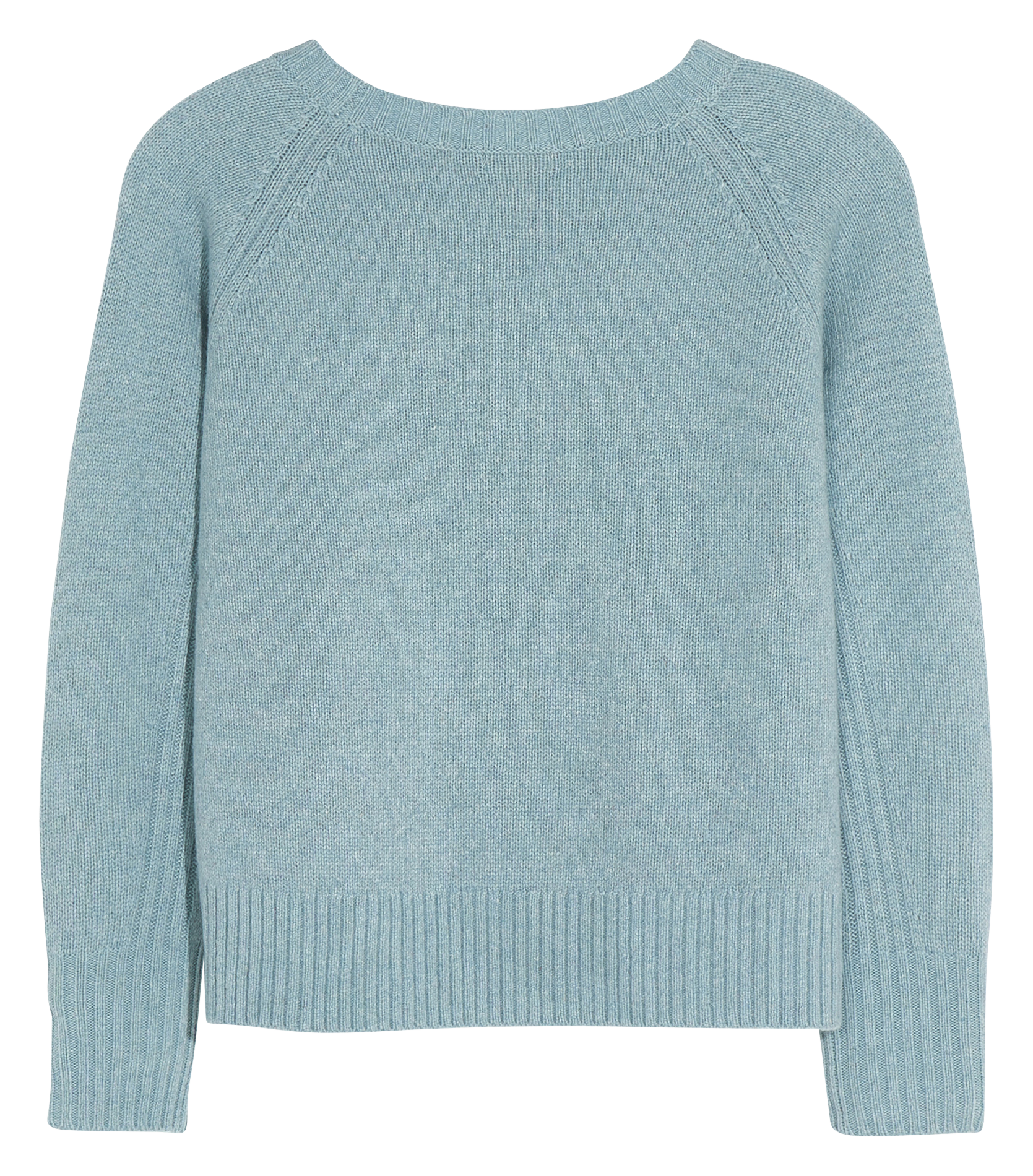 GIMTO - Pull col rond en laine mélangée| Bleu