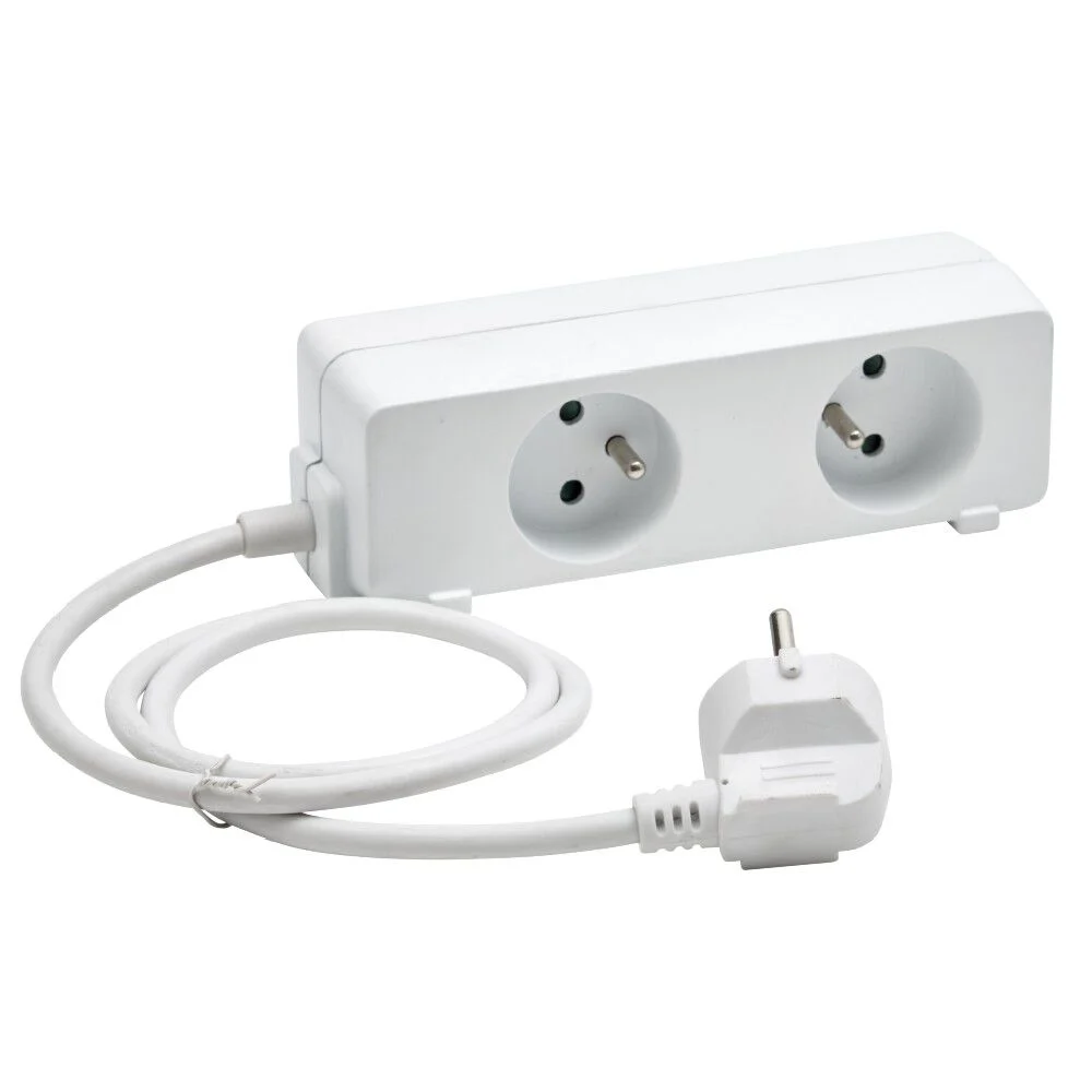 Bloc multiprise 2 faces 5 prises blanc