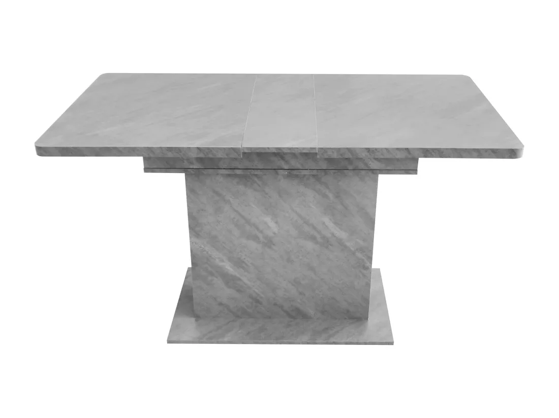 Table à manger extensible 4 à 6 couverts avec rangement - L130xW70xH75cm - Panneau de particules - Gris
