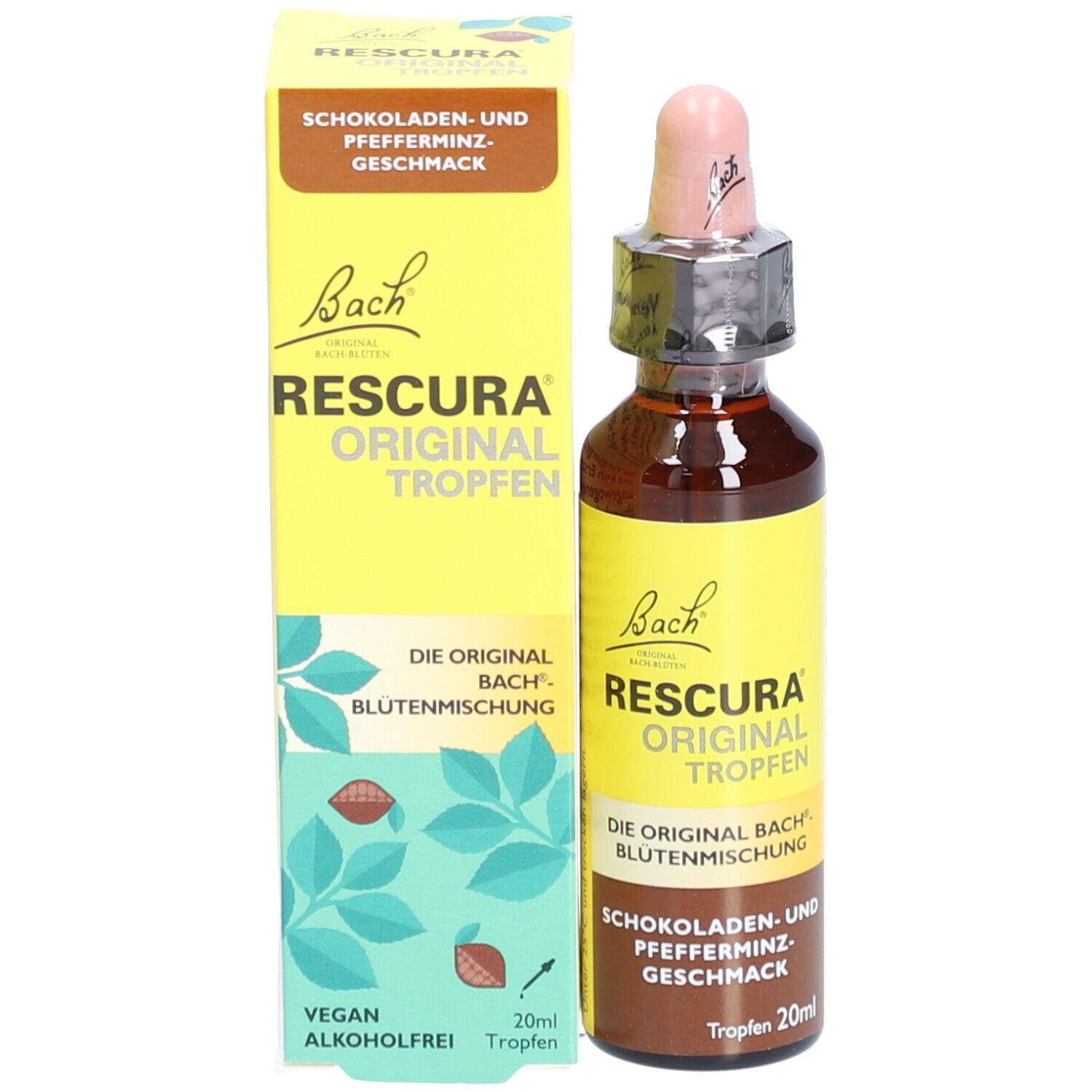 BACHBLÜTEN Original Rescura Tropfen alkoholfrei Schoko Minze