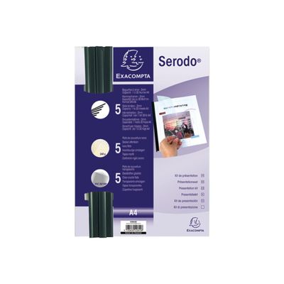 Exacompta - kit reliure (5 baguettes à relier 3 mm noir, plat de couverture: 5 ivoire et 5 transparente)