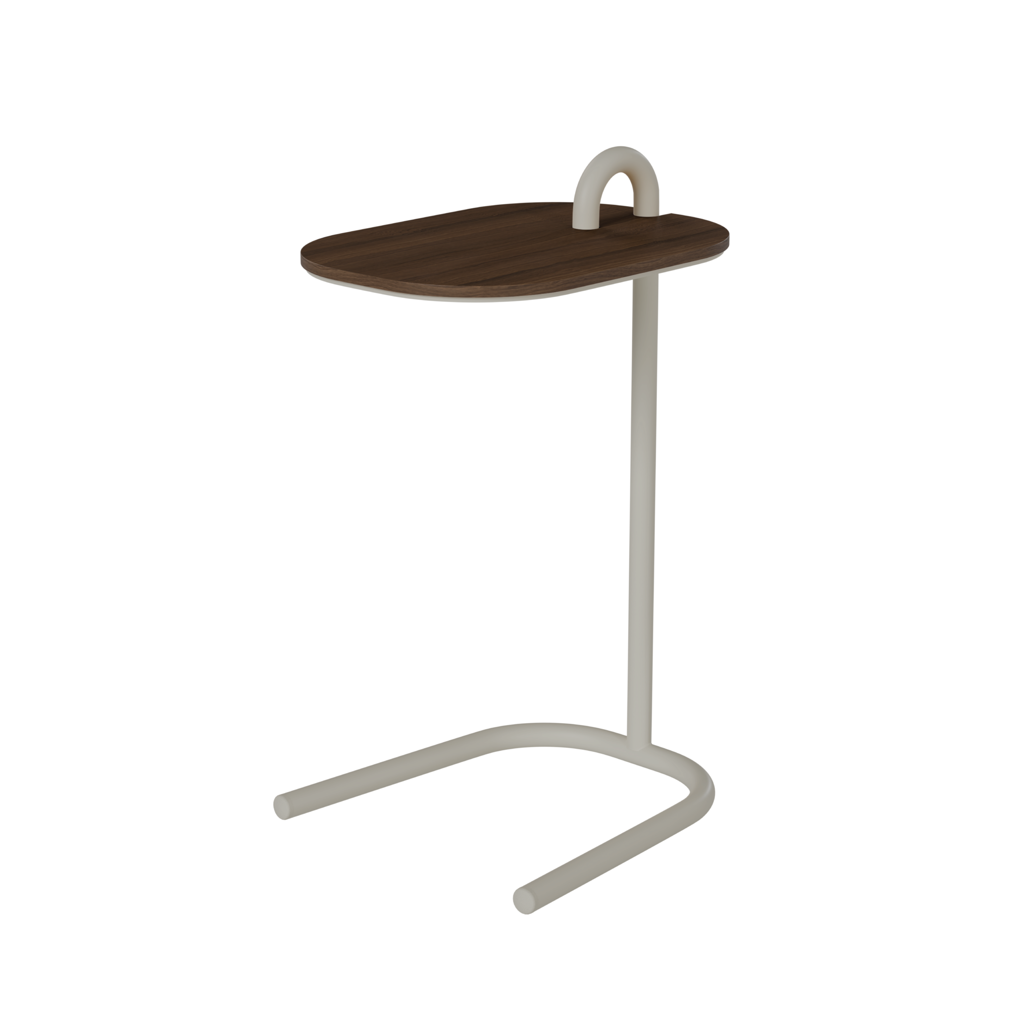 Stand by Me bijzettafel Oak Walnut (49cm hoog) - RAL1013 Pearl White