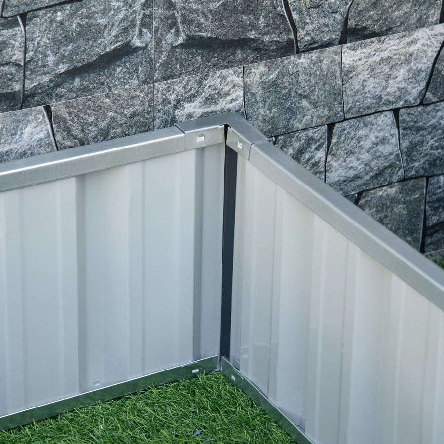 Outsunny Gartenbeet inclusive Gartenhandschuhen und Beetschildern grau