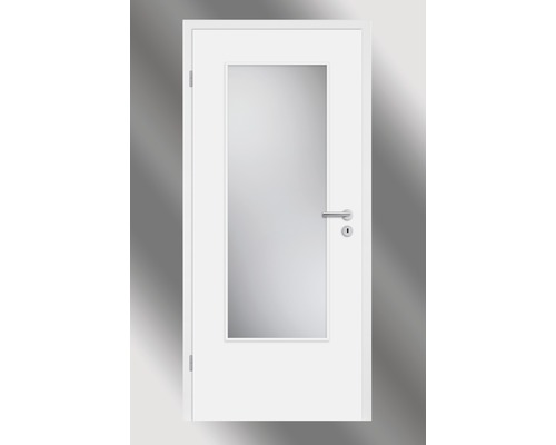 Pertura Soley binnendeur, wit gelakt (vergelijkbaar met RAL 9010), 86,0 x 198,5 cm, met G3 linker lichtuitsparing (zonder glas)