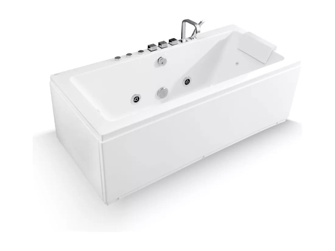 Baignoire Balnéo Sikinos White Jets, 170x78cm, By Spalina