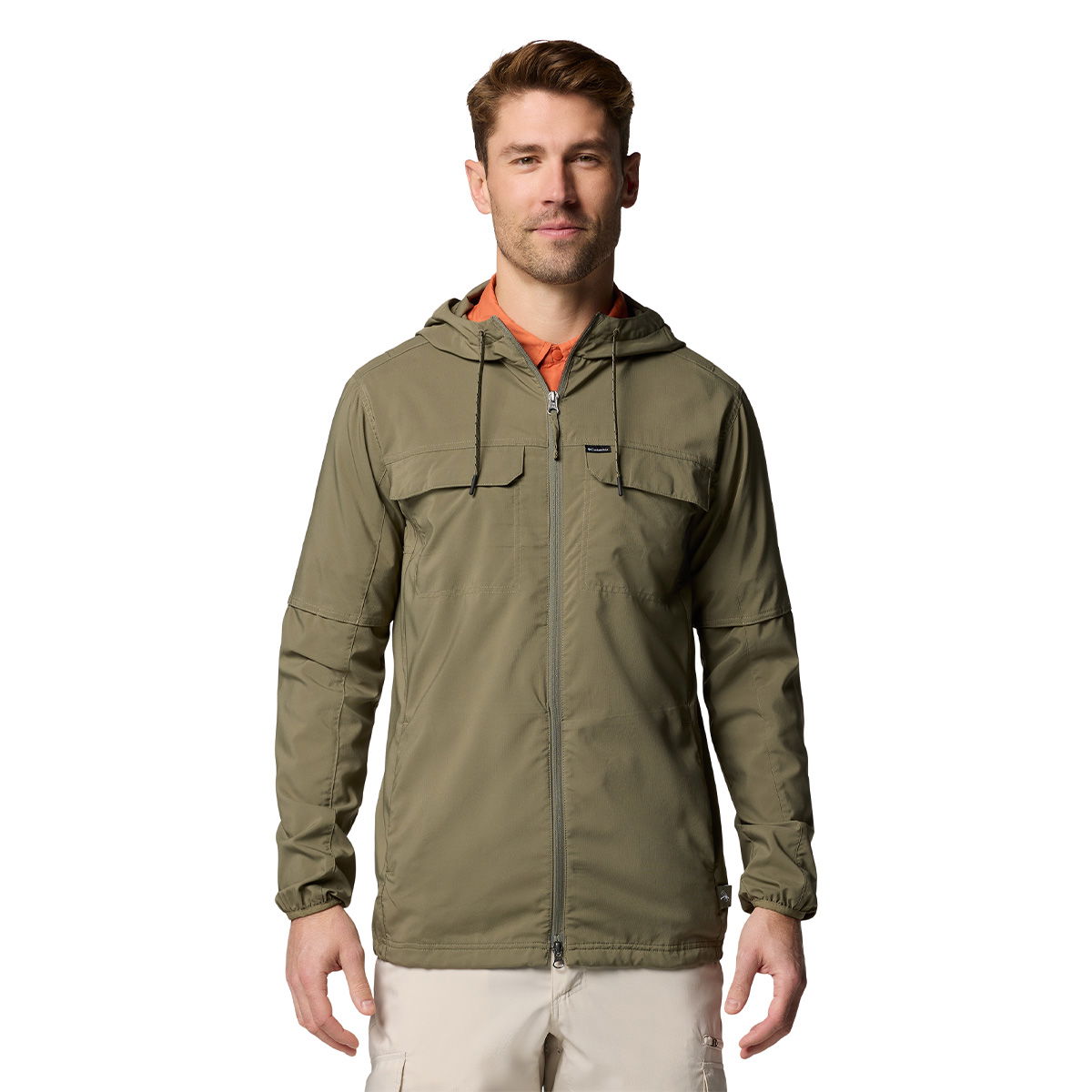 Columbia Skien Valley Hooded LS Sommer- og myggejakke, herre (Stone Green)