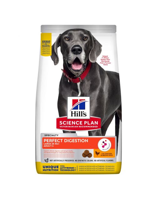 Hill's Canine Adult Perfect Digestion Large Breed Kip&Bruine Rijst - Hondenvoer