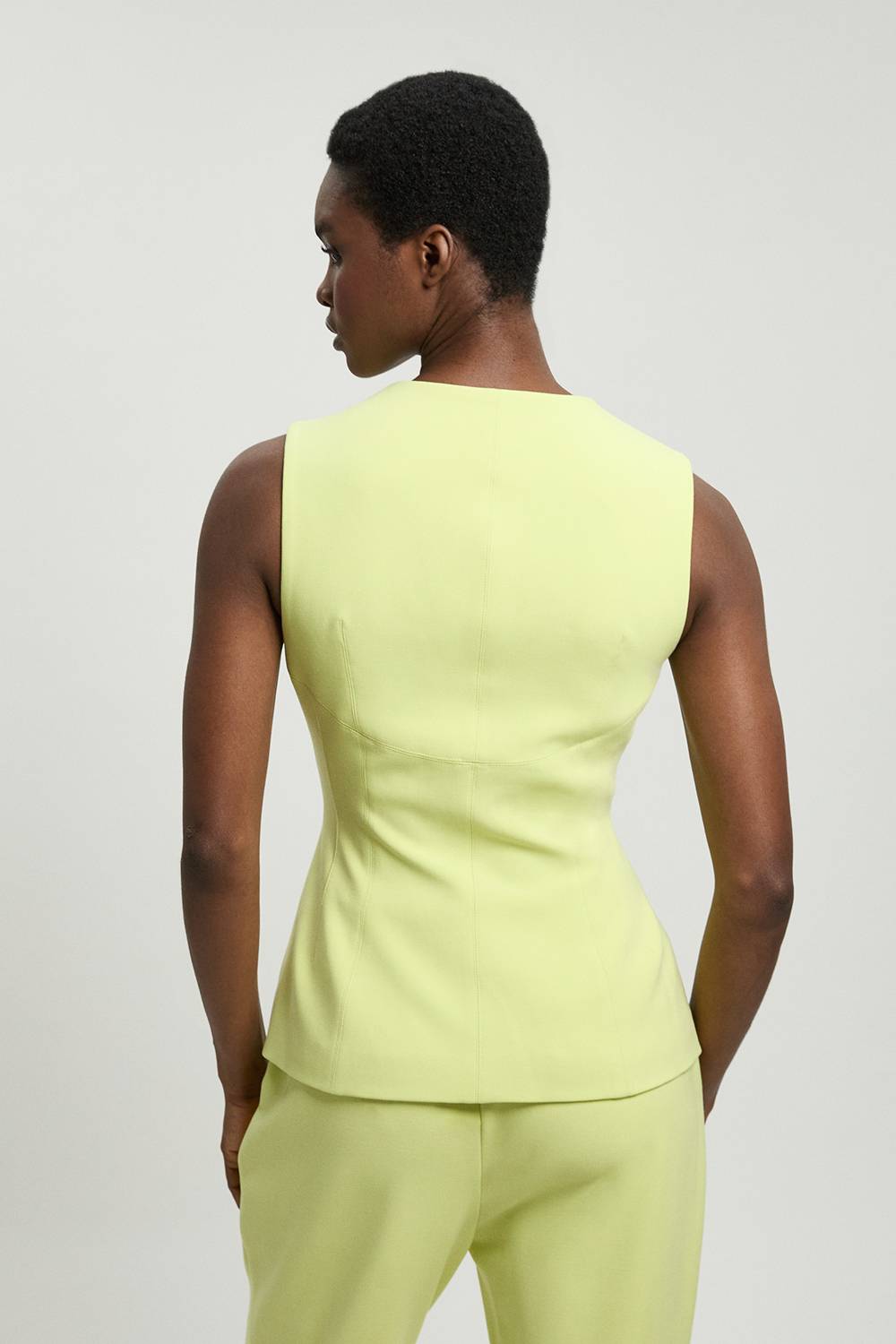 KarenMillen Haut Sans Manches Col Montant En Maille Stretch Compacte