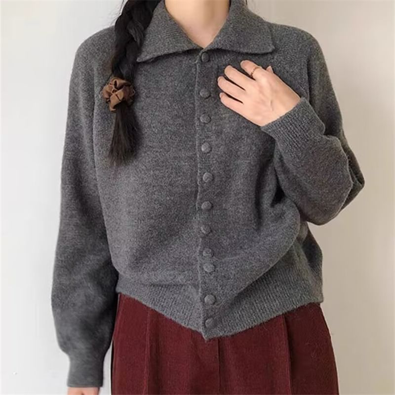 Honey River - Effen Cardigan met opstaande kraag