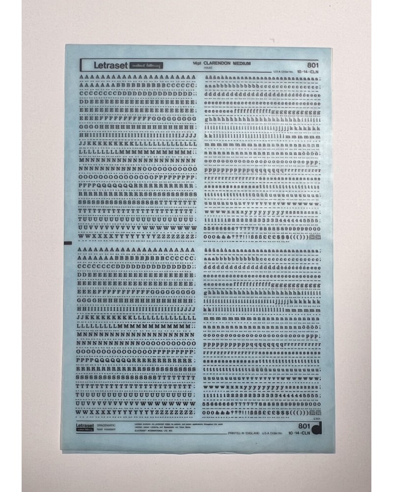 letraset-801- CLARENDON MEDIUM - 14pt