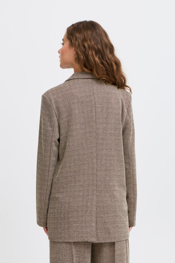 ICHI IHKATE JACQUARD OVERSIZE BL Java/almond milk herringbone