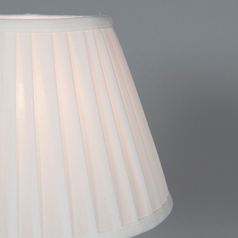 Retro tafellamp messing met Plisse kap wit 25 cm - Kaso