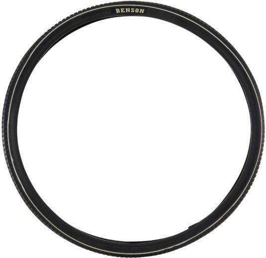 Benson Retro buitenband - witte lijn - reflectie - 28 x 1 1/2 - zwart