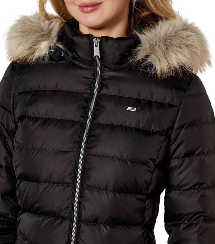 Tommy Jeans  TJW ESSENTIAL HOODED DOWN COAT  jassen  dames Zwart