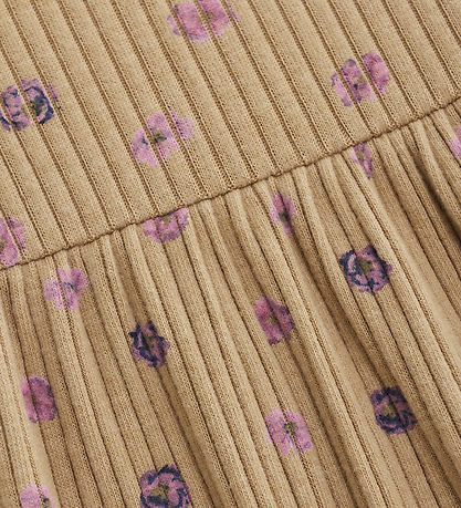 Minymo Kleid - Rib - Tannin m. Rosen
