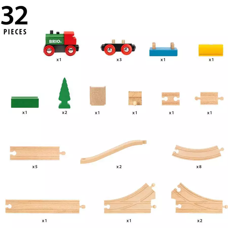 Brio BRIO 65 Jahre Holzeisenbahn Jubiläums-Zugset bunt