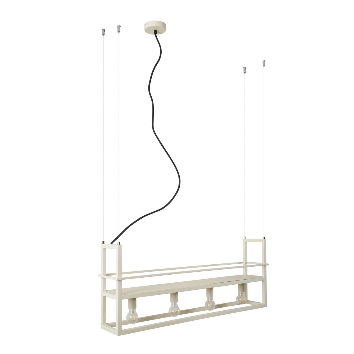 Industriële hanglamp beige 4-lichts - Cage Rack