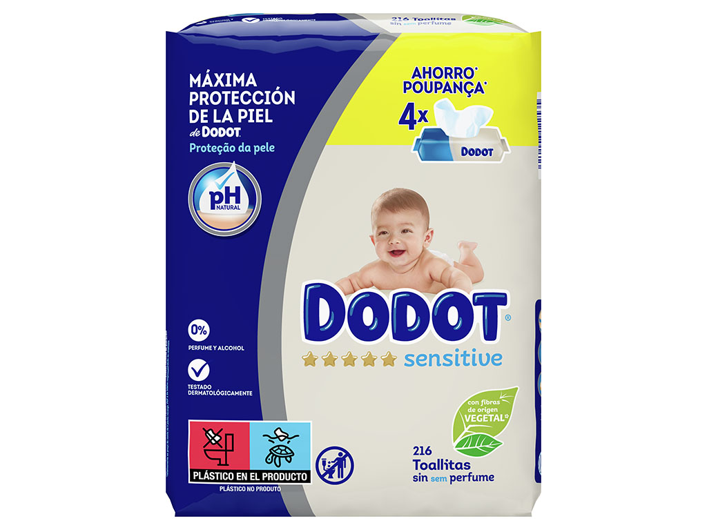 Toalhitas Bebé Sensitive Dodot (4x54 un) 216 un