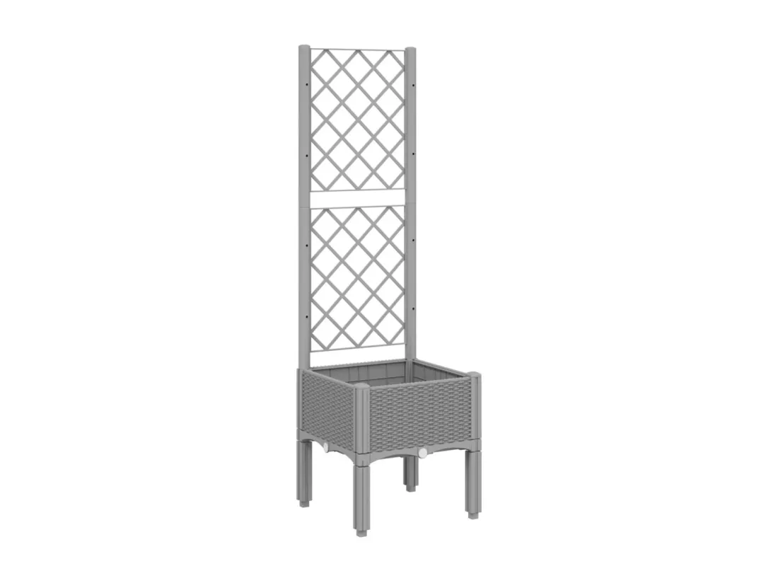 Jardinière bac lit surélevé grise 40 x 40 x 142 cm 02_0038357